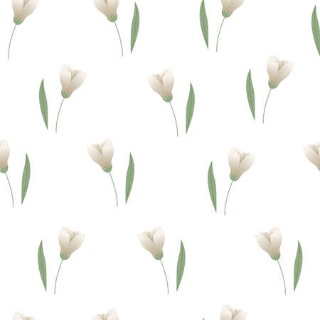 Tulip seamless pattern flower background Used for printing, wallpaper, fabric, fashion textilesのイラスト素材