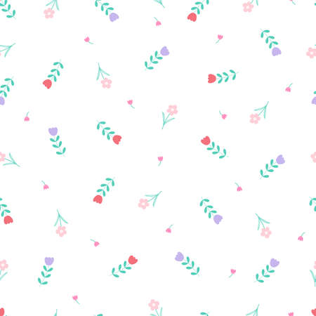 Seamless texture pattern Pink and the red floral background used for textiles, fabrics, printings, gift wrapping paper. Vector illustrationのイラスト素材