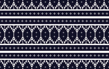 Geometric ethnic pattern Abstract seamless background in Blue and White design for Print, wallpaper, fabric, fashion textile Vector illustrationのイラスト素材