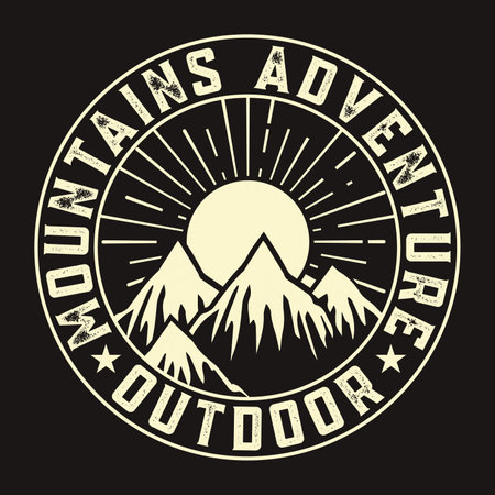 Explorer, wilderness, Adventure, Camping Emblem Graphics Emblem Patch Logo poster vector Illustration Retro Vintage T-shirt Designのイラスト素材
