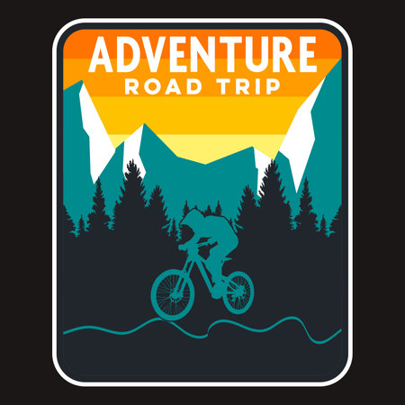 Explorer, Wilderness, Adventure, Emblem Patch Logo Poster Label Vector Illustration Retro Vintage Badge Sticker And T-shirt Designのイラスト素材