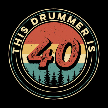 Drumming Funny Musician Retro Vintage Drummer T-shirt Designのイラスト素材