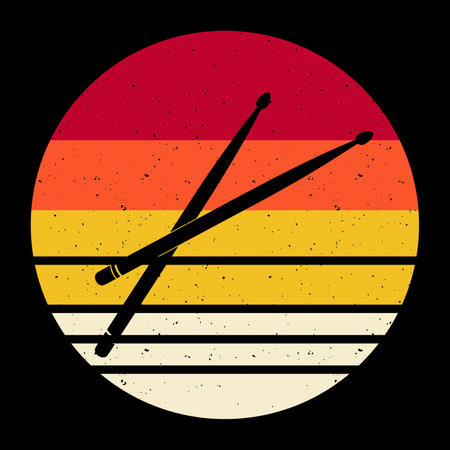 Drumming Funny Musician Retro Vintage Drummer T-shirt Designのイラスト素材
