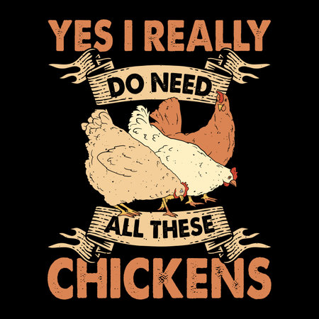 Funny Chicken Farmer Retro Vintage Chicken T-shirt Design