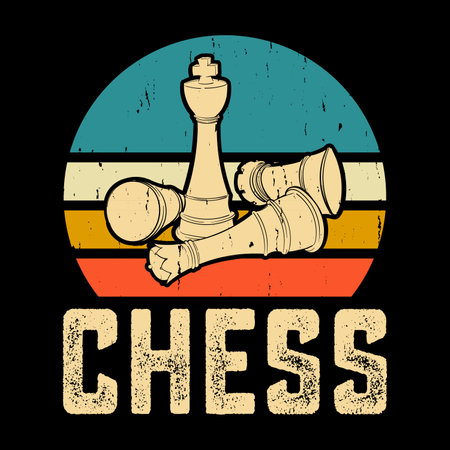 Chess Player Vintage Chess Board T-shirt Designのイラスト素材