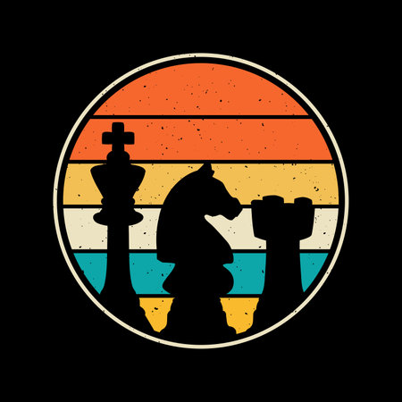 Chess Player Vintage Chess Board T-shirt Designのイラスト素材