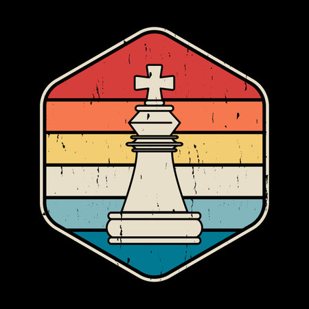 Funny Chess Player Vintage Chess Board T-shirt Designのイラスト素材