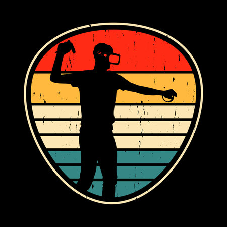 Funny Virtual Reality Retro Vintage VR T-shirt Designのイラスト素材