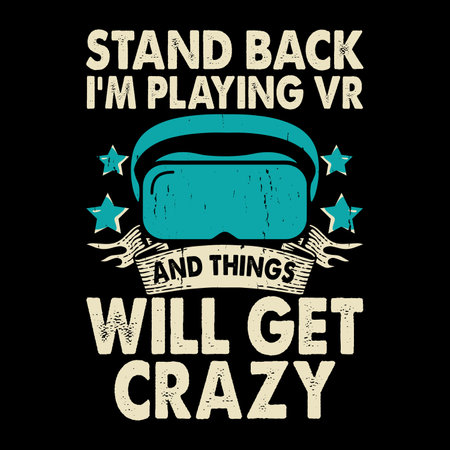 Funny Virtual Reality Retro Vintage VR T-shirt Designのイラスト素材