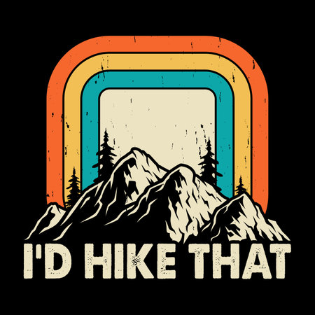 Funny Outdoor Adventure Lover Mountain Vintage Hiking T-shirt Designのイラスト素材
