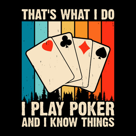Funny Casino Player Vintage Poker T-shirt Design