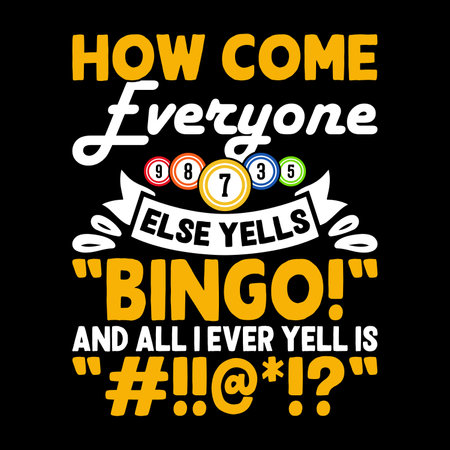 Funny Bingo Player Casino Retro Vintage Bingo T-shirt Designのイラスト素材