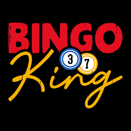 Bingo King Bingo Player Casino Retro Vintage Bingo T-shirt Designのイラスト素材