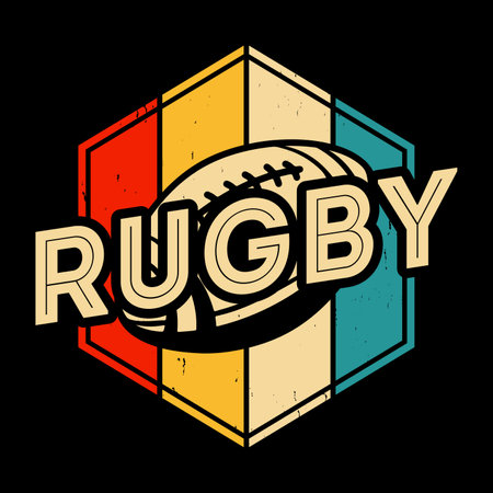 Funny Rugby Player Coach Retro Vintage Rugby Player T-shirt Designのイラスト素材