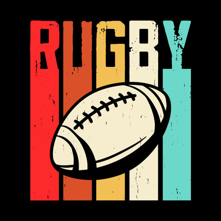 Funny Rugby Player Coach Retro Vintage Rugby Player T-shirt Designのイラスト素材