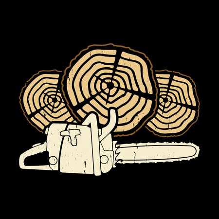Funny Woodworking Vintage Arborist T-shirt Designのイラスト素材