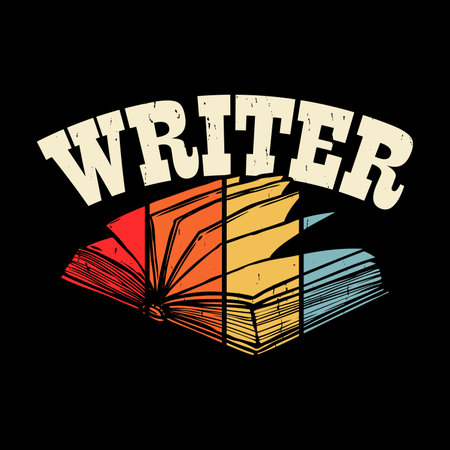 Funny Book Writer Retro Vintage Published Book Author T-shirt Designのイラスト素材