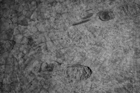 black and white background grunge texture   with footprintの写真素材