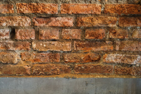 old dirty interior with brick wall, vintage backgroundの写真素材