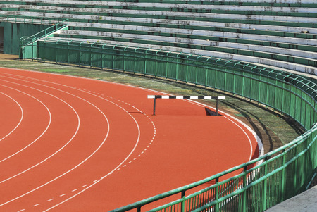 Athletic running track in stadiumの写真素材