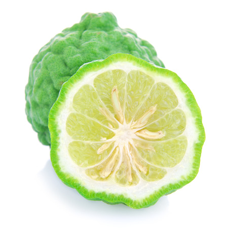 Kaffir Lime with leavesの写真素材