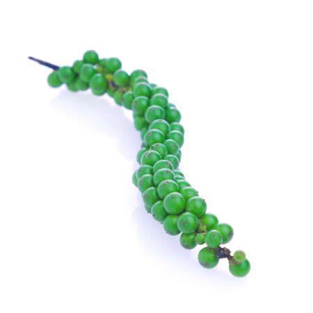 Fresh green pepper on white backgroundの写真素材