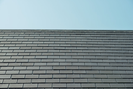 horizontal picture of slates on a roofの写真素材