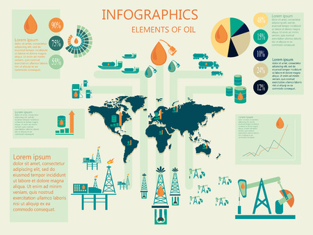 Infographics of oil industry elementsのイラスト素材