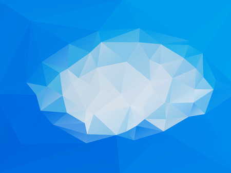 Blue sky and cloud abstract geometric rumpled triangular low poly style vector illustration graphic backgroundのイラスト素材