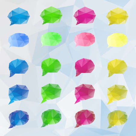 Abstract low-poly speech bubble vector backgroundのイラスト素材