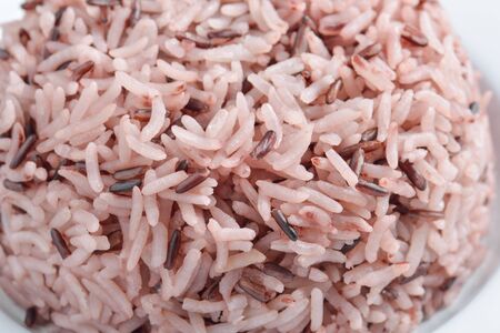 rice berry in white plateの写真素材