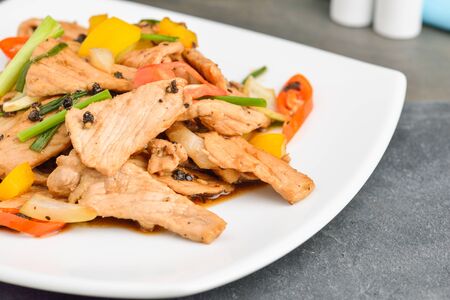 Pork stir-fried with black pepperの写真素材