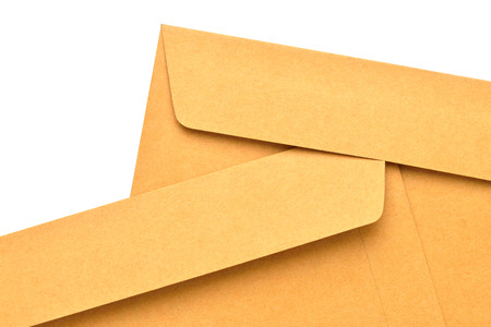 Paper Envelope isolated on white backgroundの写真素材