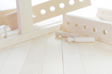 Wooden background for place and show your product , focus on middle of floorの写真素材