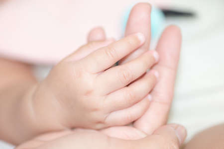 Small hand of child close upの写真素材