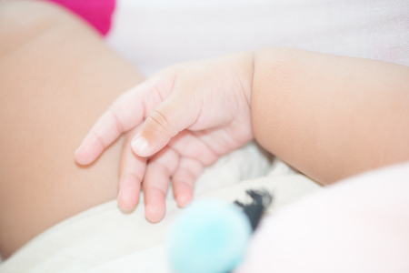 Small hand of child close upの写真素材