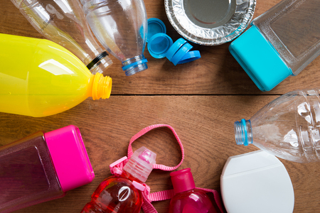 Plastic bottles for the recycle for backgroundの写真素材