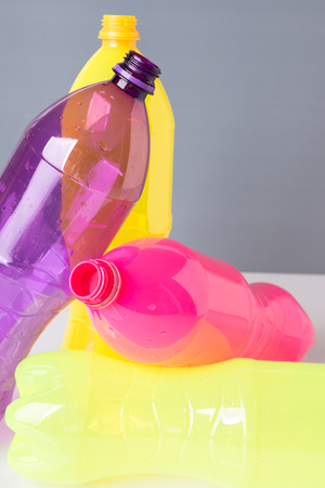 Plastic bottles for the recycle for backgroundの写真素材