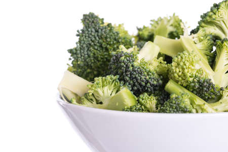 Fresh broccoli isolated on white backgroundの写真素材