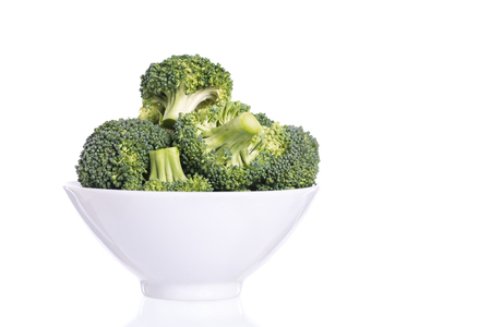 Fresh broccoli isolated on white backgroundの写真素材