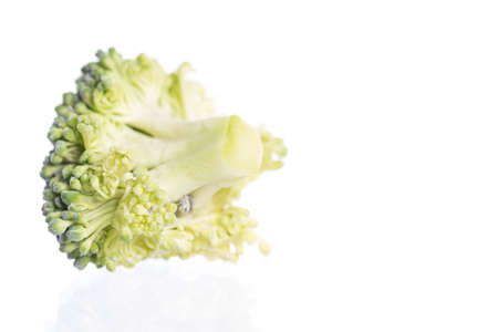 Fresh broccoli isolated on white backgroundの写真素材
