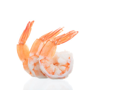 Shrimps. Prawns isolated on a White Background. Seafood conceptの写真素材