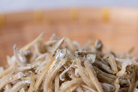 Sun dried tiny anchovies used in Asian cuisineの写真素材