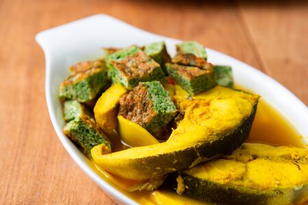 Sour Curry with Fish And Vegetable Omeletの写真素材