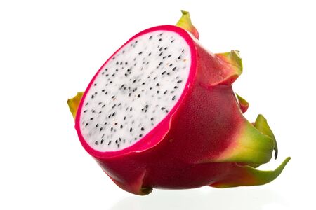 Dragon fruit, pitaya isolated on white backgroundの写真素材