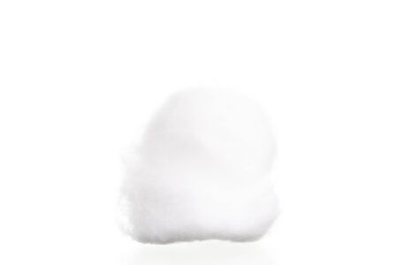 Used cotton wool isolate on white backgroundの写真素材