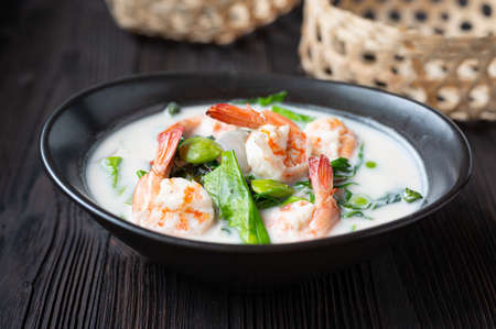 Squid Ink Soup with Lemongrass Thai Food, Asian Foodの写真素材