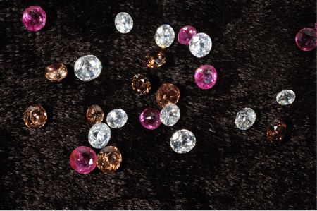Gem stones on the black background.