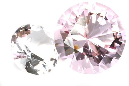 Two diamonds close up の写真素材