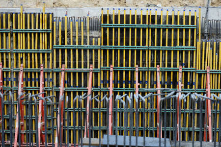 Steel work reinforcement,construction rebar. Close up steel construction .